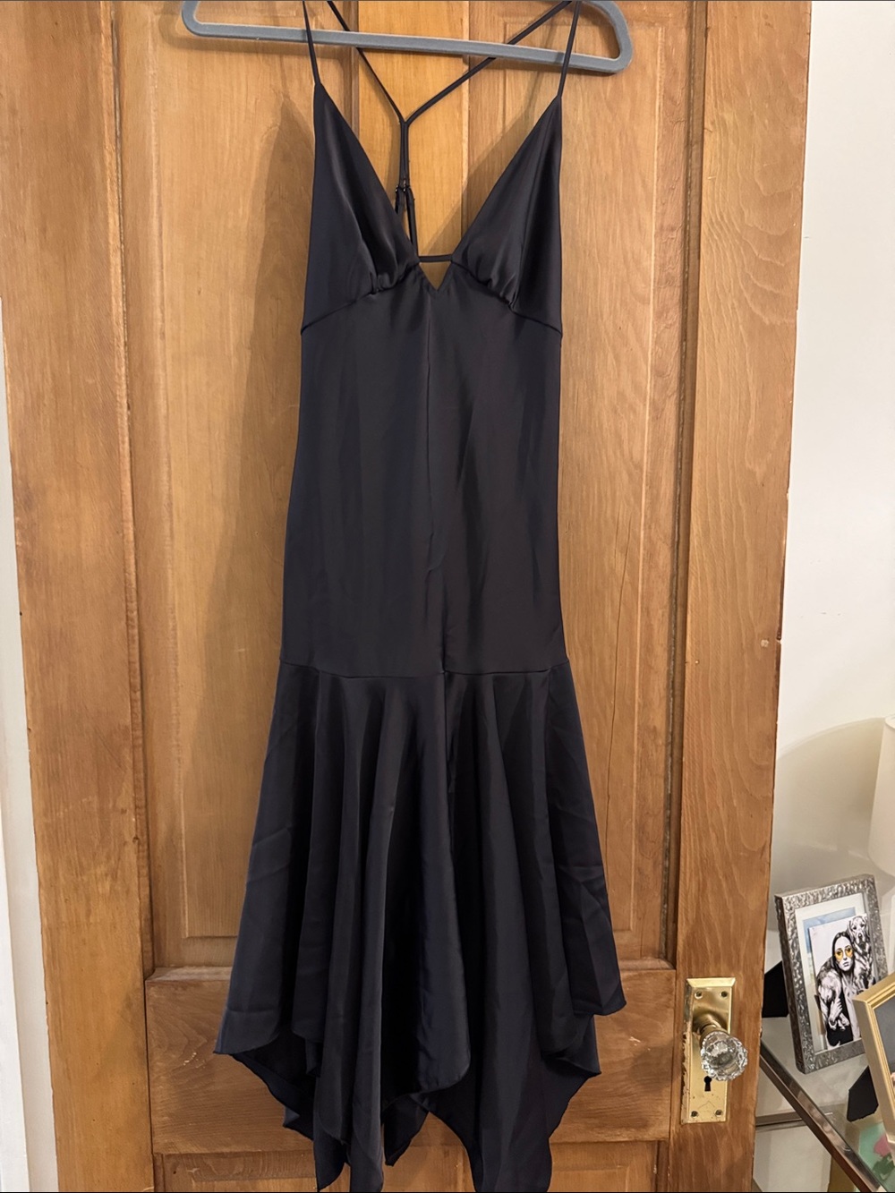 Urban Outfitters Black High-Low Slip Dress